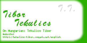 tibor tekulics business card